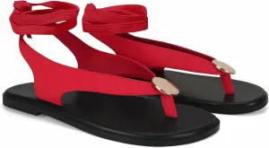 Flat Sandals for Women Strappy Sandals Comfortable Dressy Beach Flip Flop Slides Thong Sandals for Women with Metal Circular