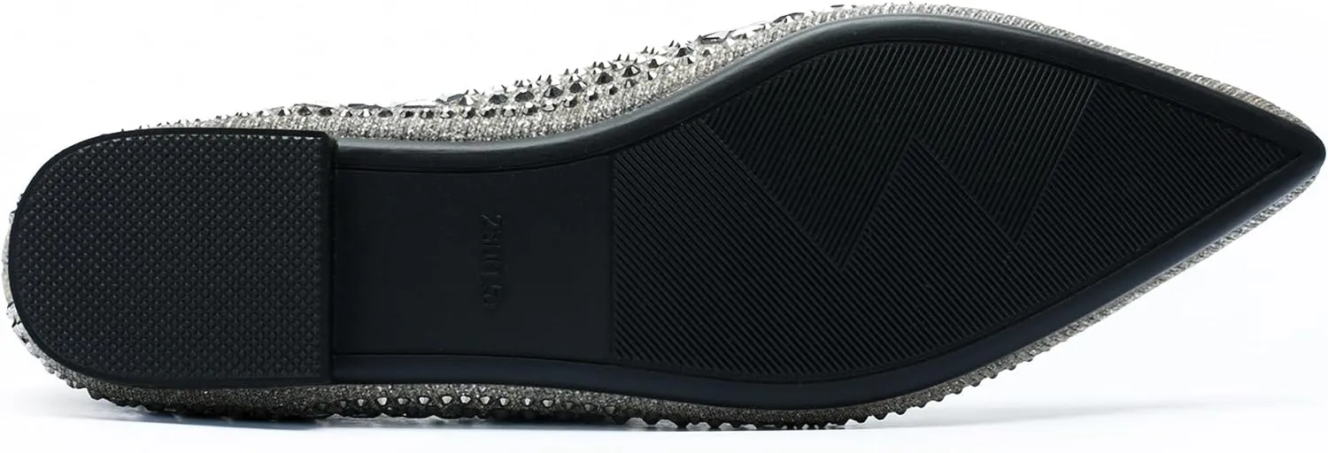 Flats Shoes Women Rhinestone Pointed Head Flats Comfortable Soft Memory Foam Insole Flat Shoes