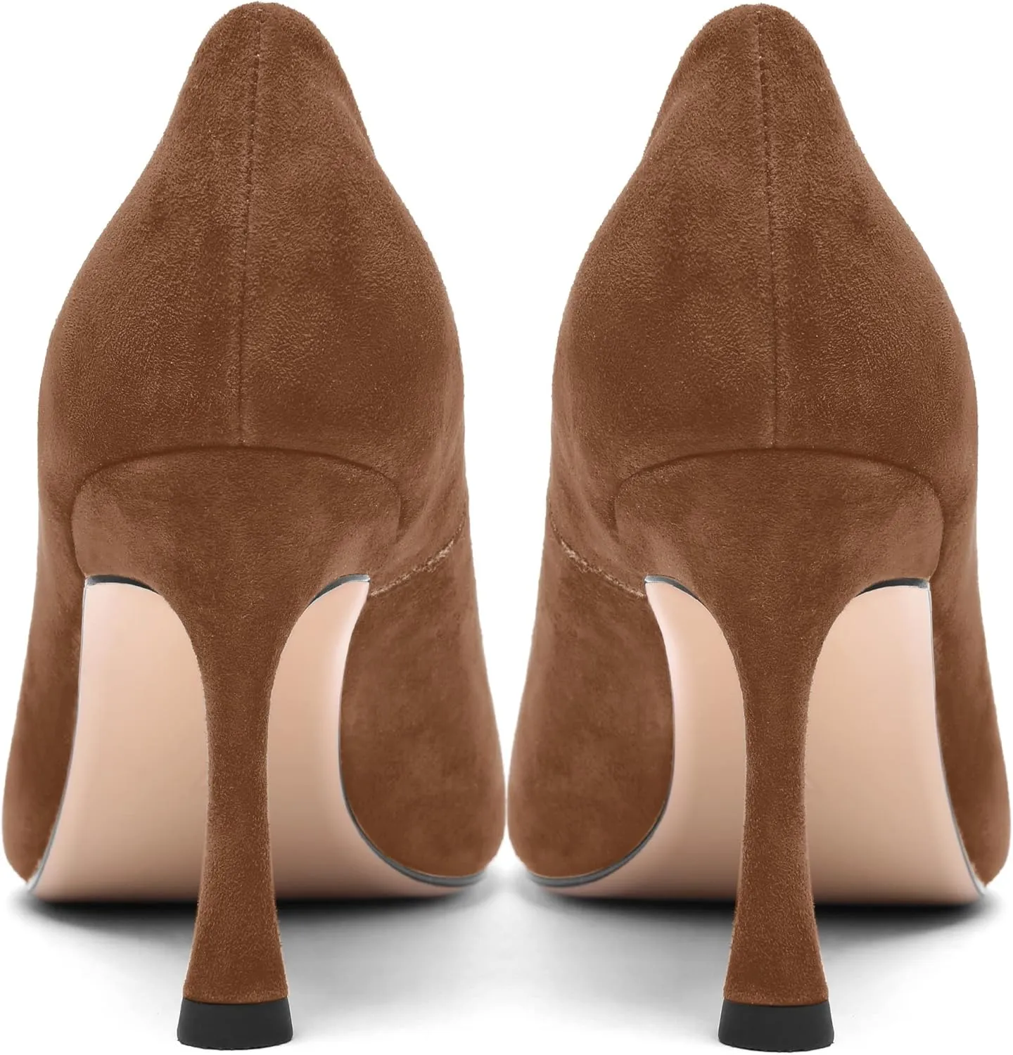 FOGEENA Womens Party Slip On Solid Pointed Toe Suede Fashion Stiletto High Heel Pumps Shoes 3.14 Inch