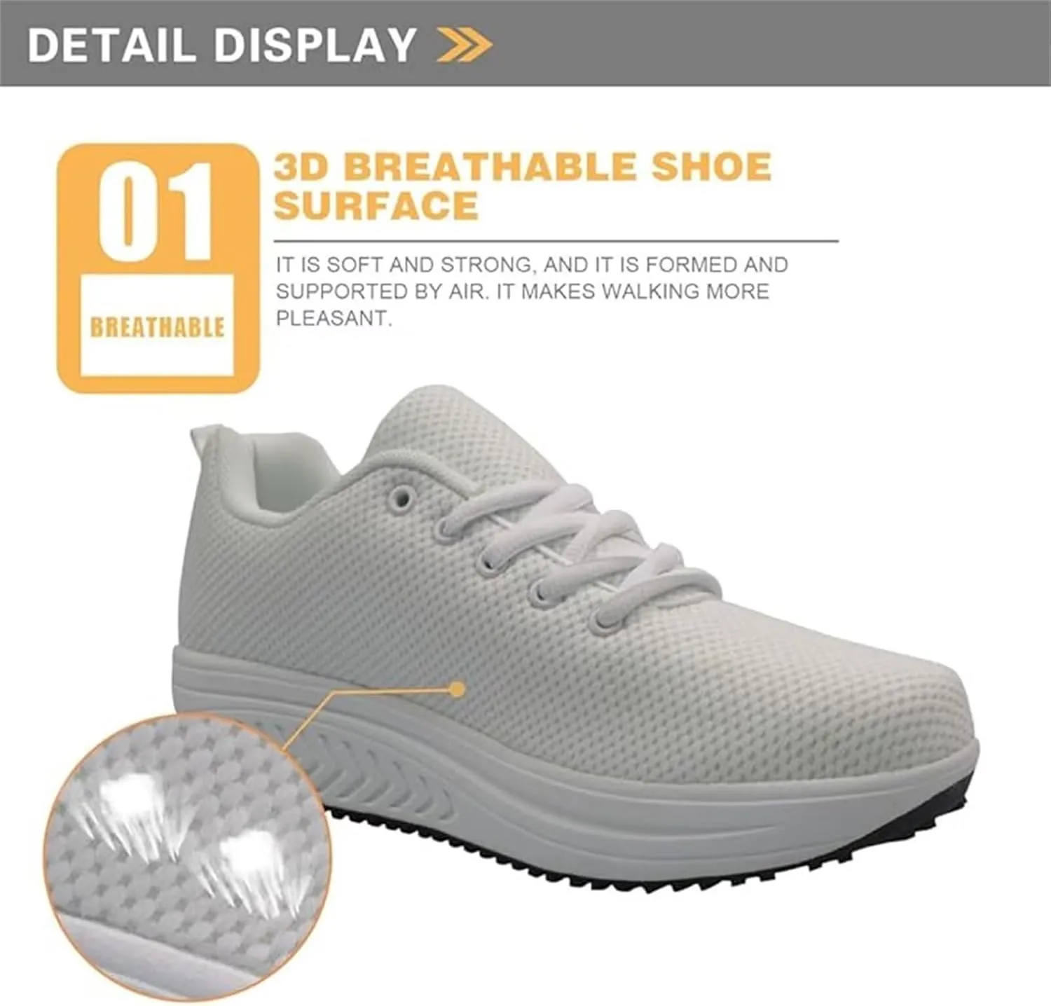 FOR U DESIGNS Fitness Platform Shoes Women Walking Sneaker Casual Wedges Shoes Outdoor for Teenager