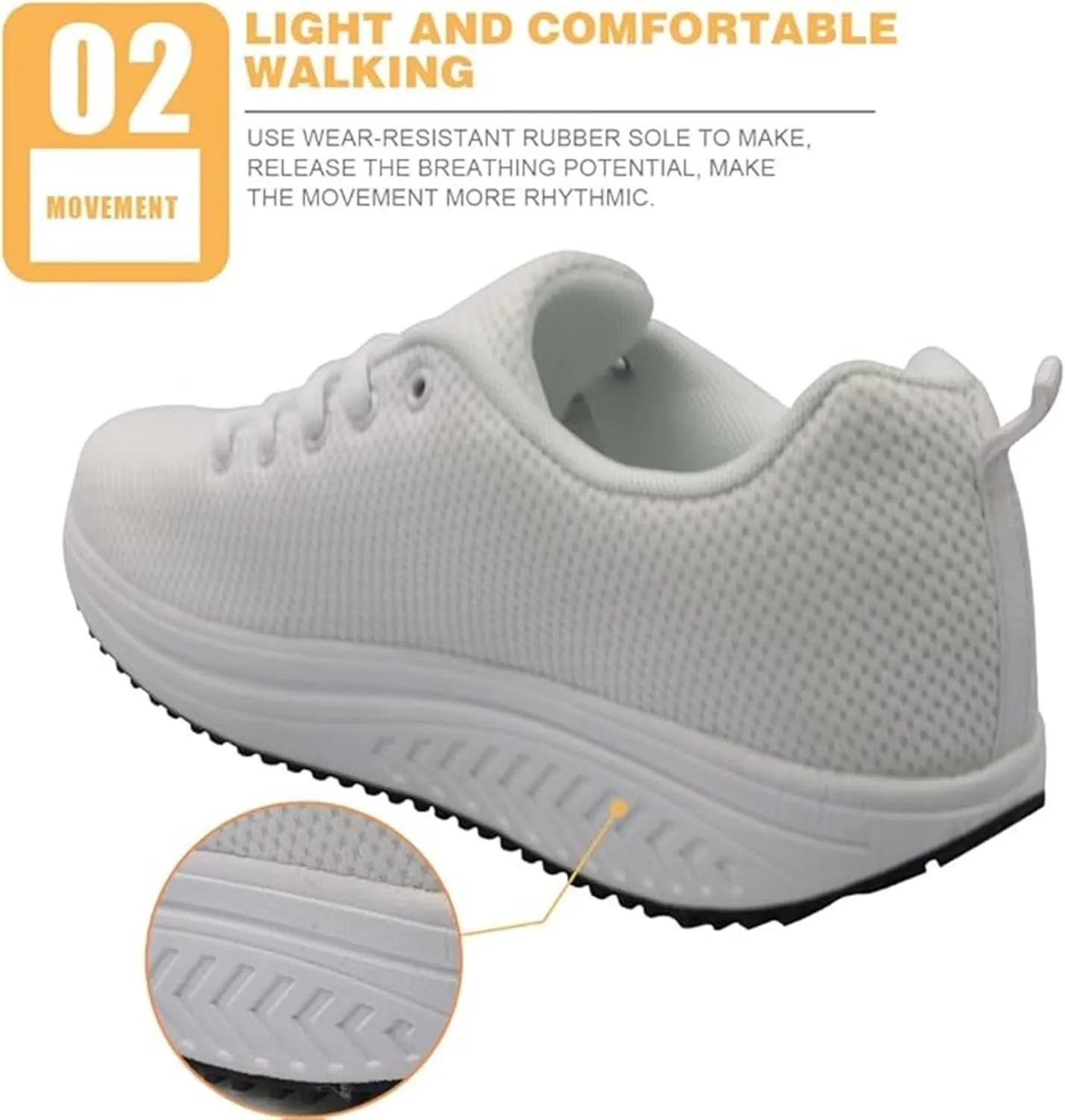FOR U DESIGNS Fitness Platform Shoes Women Walking Sneaker Casual Wedges Shoes Outdoor for Teenager