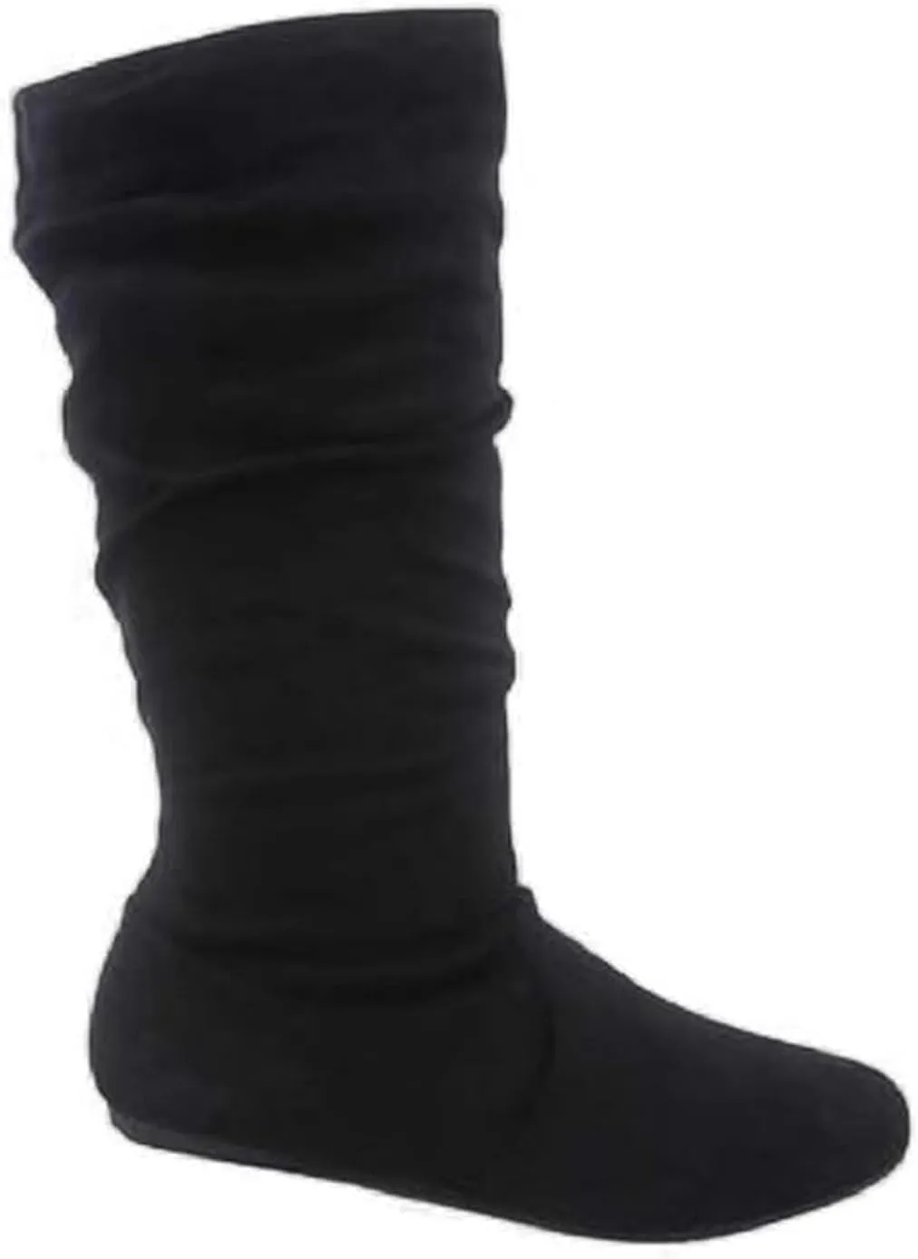 Forever Womens Round Toe Slouch Vegan Comfy Flat Mid Calf Tall Boots