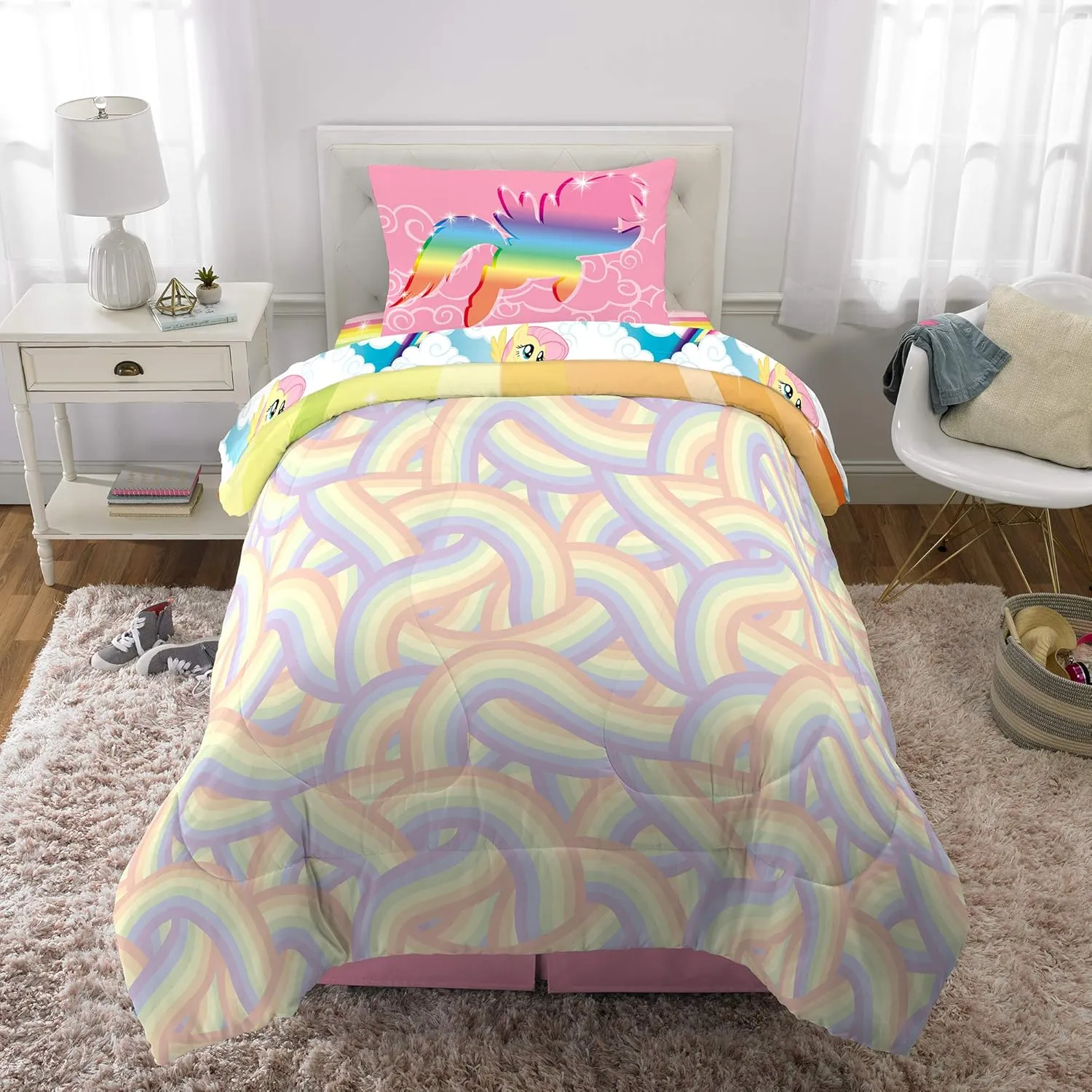 Franco Kids Bedding Super Soft Microfiber Comforter and Sheet Set, 4 Piece Twin Size, My Little Pony