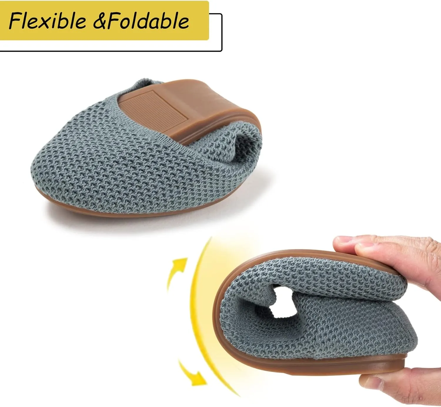 Frank Mully Women’s Ballet Flat Shoes Knit Dress Shoes Round Toe Slip On Ballerina Walking Flats Shoes for Woman Low Wedge Comfort Soft