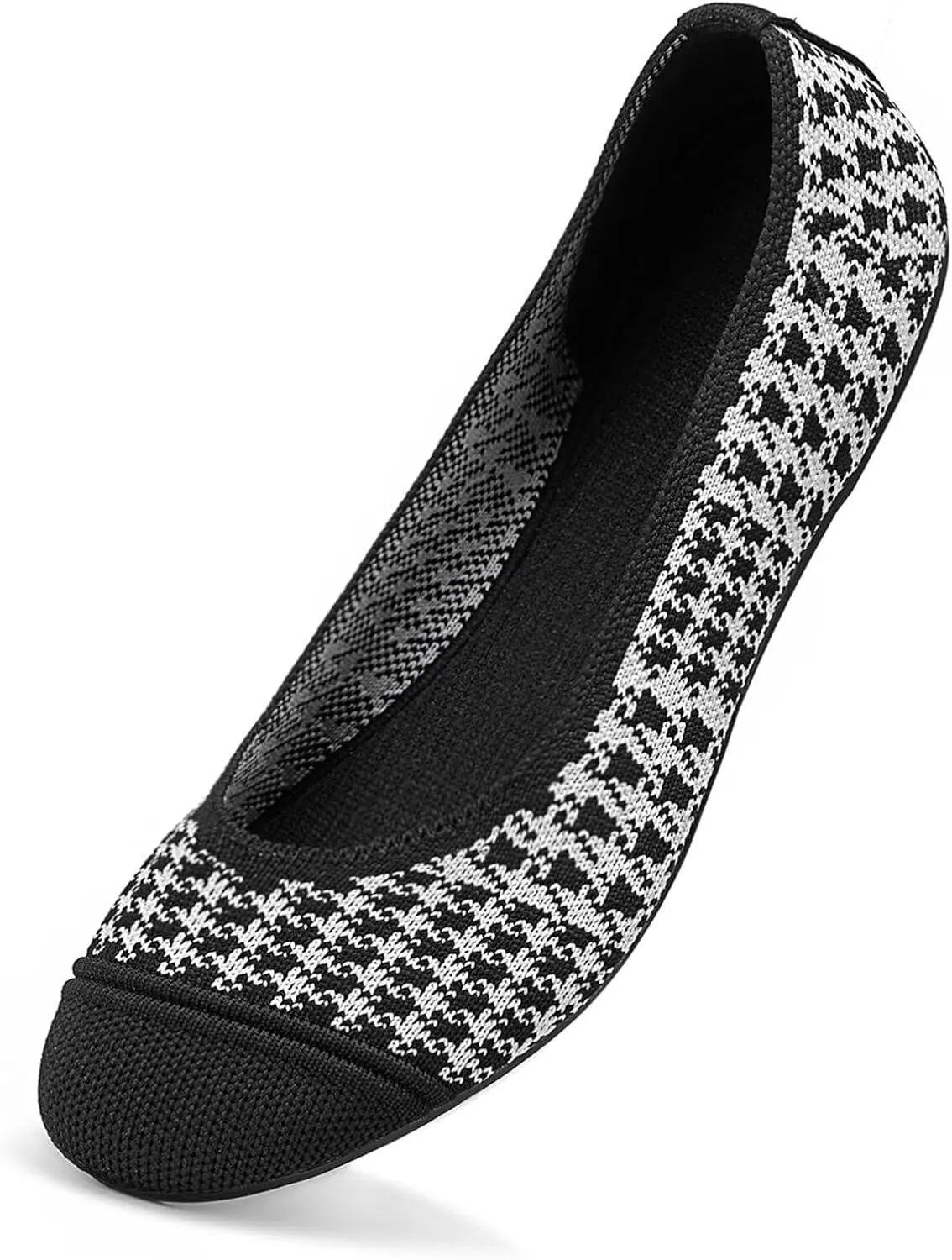 Frank Mully Women’s Ballet Flat Shoes Knit Dress Shoes Round Toe Slip On Ballerina Walking Flats Shoes for Woman Low Wedge Comfort Soft