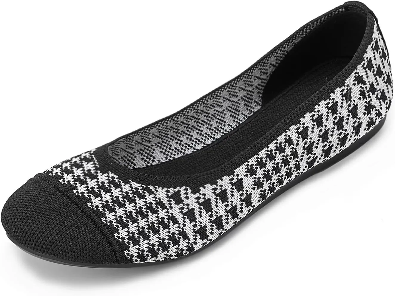 Frank Mully Women’s Ballet Flat Shoes Knit Dress Shoes Round Toe Slip On Ballerina Walking Flats Shoes for Woman Low Wedge Comfort Soft
