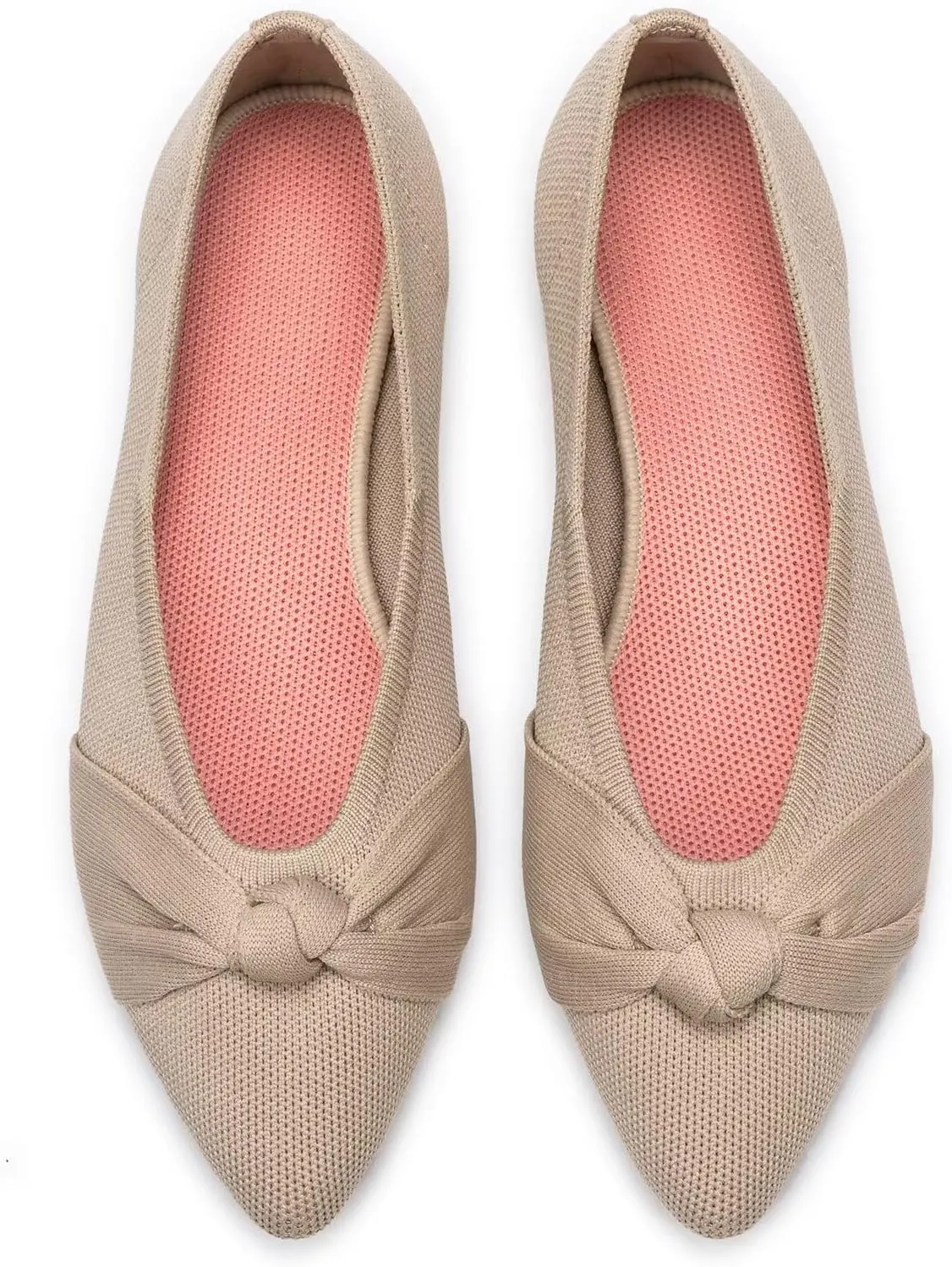 Frank Mully Womens Flat Shoes Classic Pointed Toe Flats Knitted Dress Shoes Soft Flats for Woman Comfortable Dressy