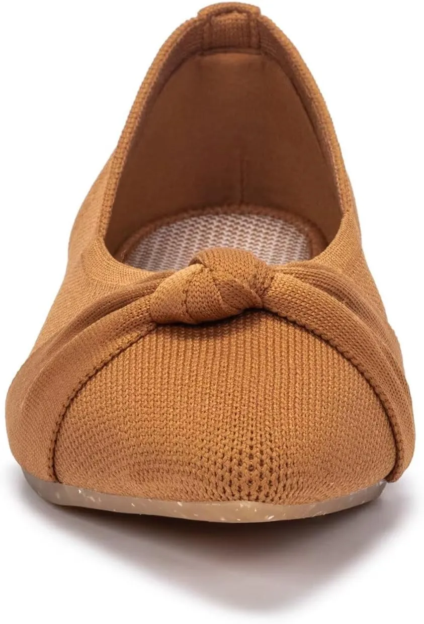 Frank Mully Womens Flat Shoes Classic Pointed Toe Flats Knitted Dress Shoes Soft Flats for Woman Comfortable Dressy