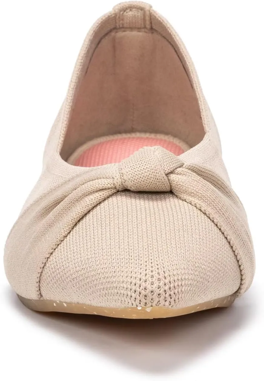Frank Mully Womens Flat Shoes Classic Pointed Toe Flats Knitted Dress Shoes Soft Flats for Woman Comfortable Dressy
