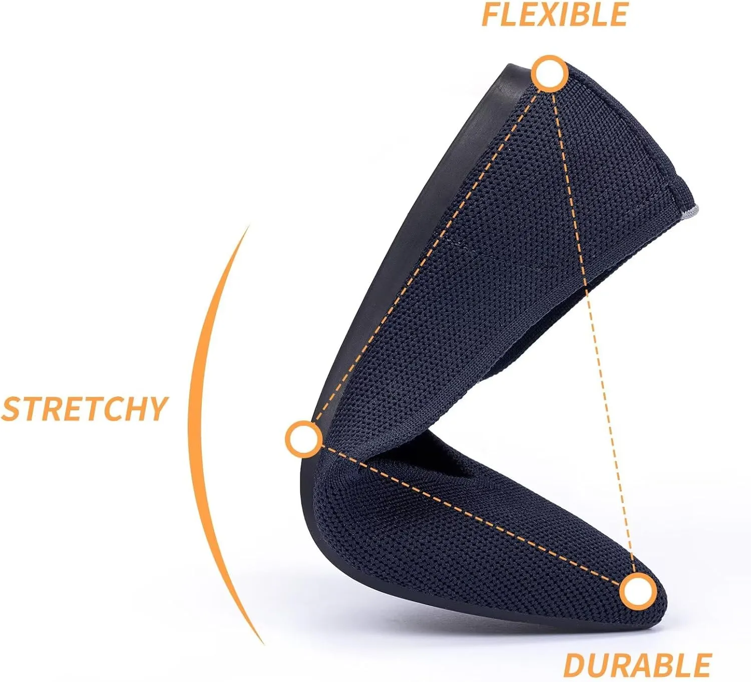 Frank Mully Womens Flat Shoes Classic Pointed Toe Flats Knitted Dress Shoes Soft Flats for Woman Comfortable Dressy
