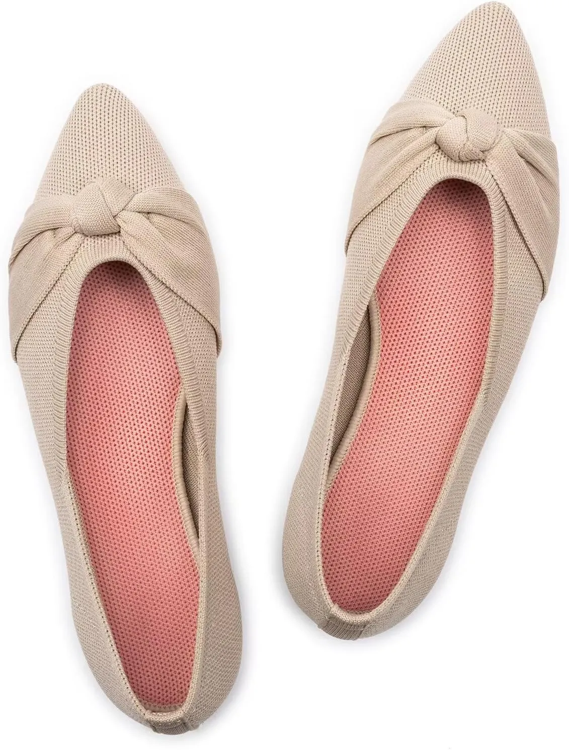 Frank Mully Womens Flat Shoes Classic Pointed Toe Flats Knitted Dress Shoes Soft Flats for Woman Comfortable Dressy
