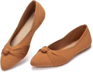 Frank Mully Womens Flat Shoes Classic Pointed Toe Flats Knitted Dress Shoes Soft Flats for Woman Comfortable Dressy