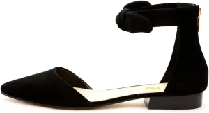 FSJ Women Classic Pointy Toe Ankle Strap D'Orsay Flats Zipper Comfortable Walking Shoes Size 4-15 US