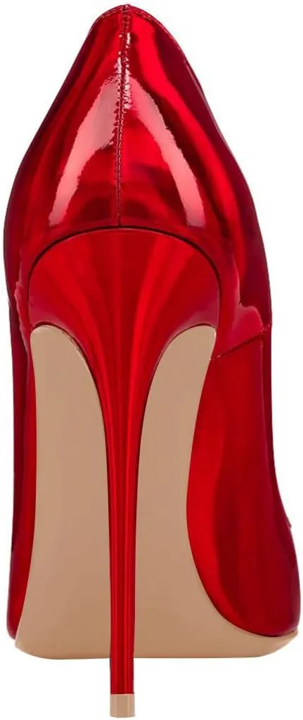 FSJ Women Formal Pointed Toe Pumps High Heel Sexy Stilettos Slip On Office Cute Evening Dress Shoes Size 4-15 US