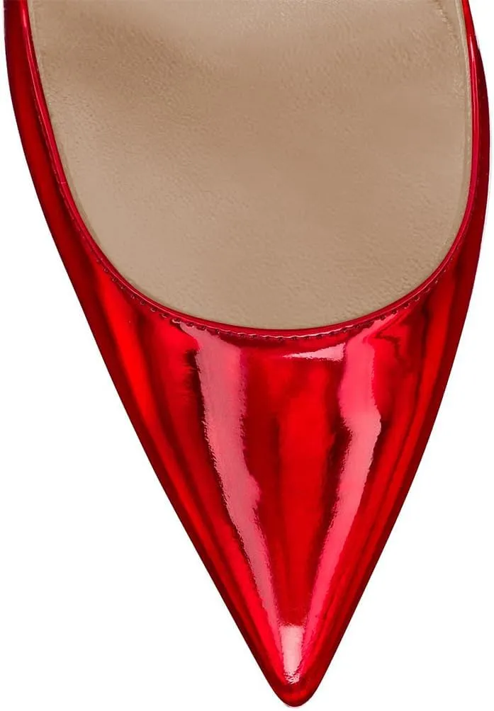 FSJ Women Formal Pointed Toe Pumps High Heel Sexy Stilettos Slip On Office Cute Evening Dress Shoes Size 4-15 US