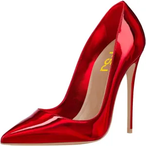 FSJ Women Formal Pointed Toe Pumps High Heel Sexy Stilettos Slip On Office Cute Evening Dress Shoes Size 4-15 US