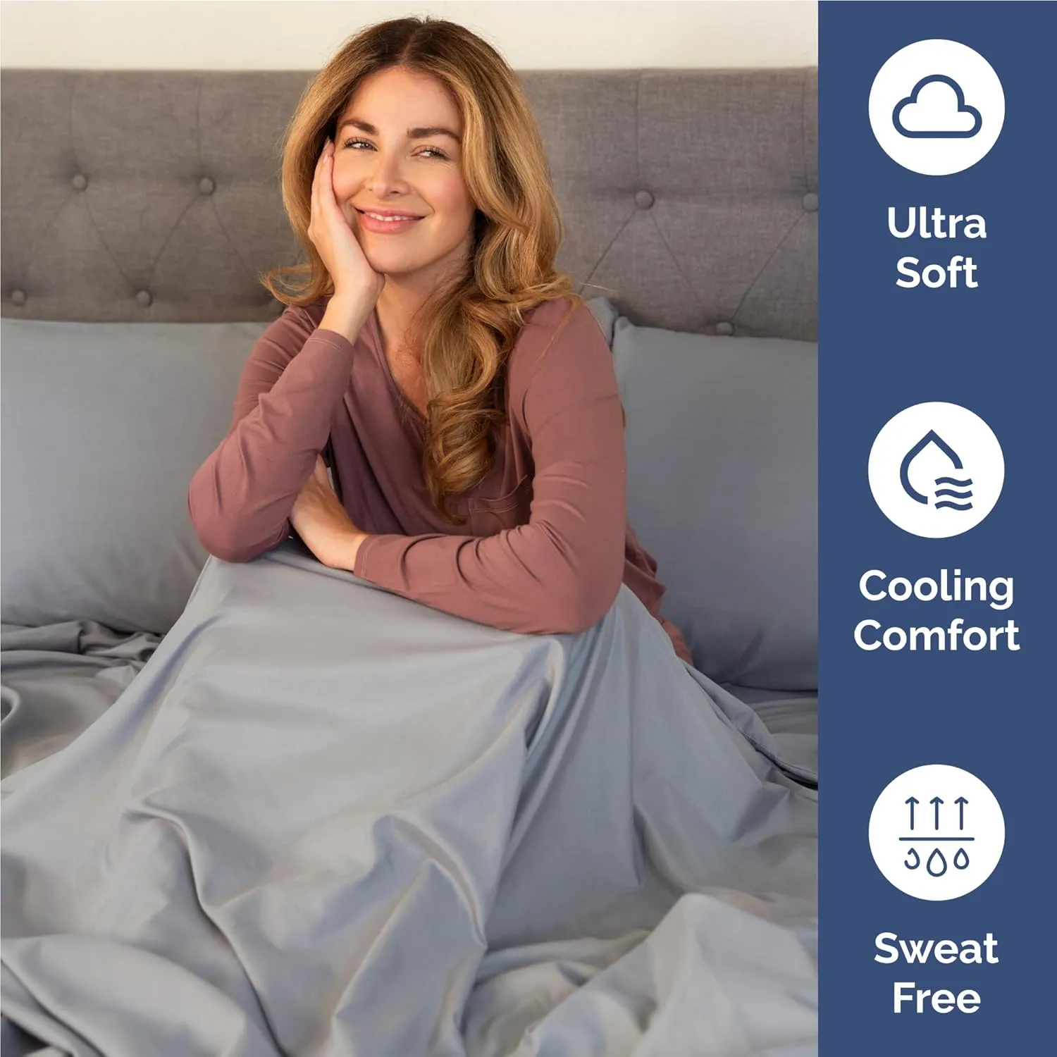 Full Size 4 Piece Sheet Set - Comfy Breathable & Cooling Bed Sheets Set - Hotel Luxury Bedding for Women, Men, Kids, Teens, Boys & Girls - Deep Pockets, Soft and Wrinkle Free - Oeko-Tex - Steel Blue