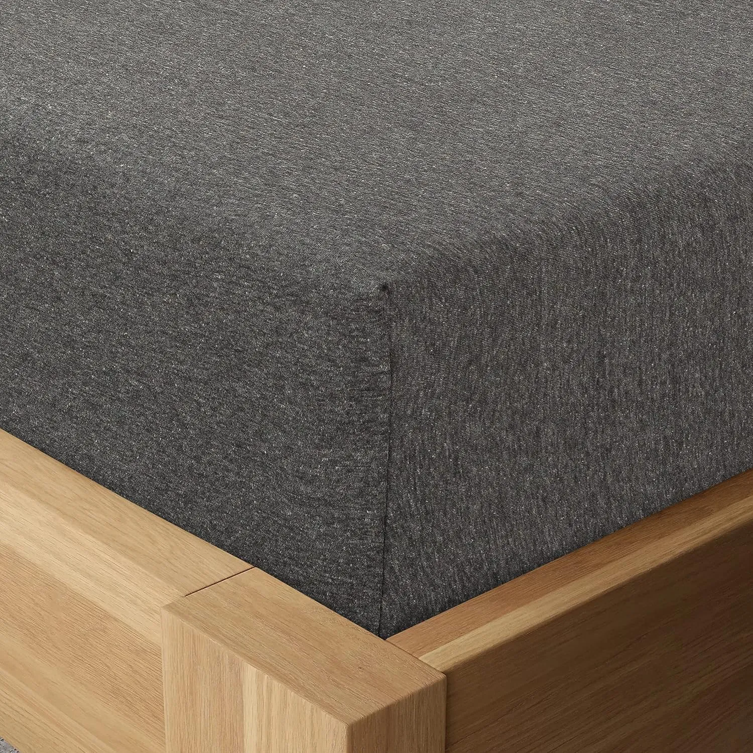 Full XL 100% Cotton Jersey Knit Sheet Set - Extra-Soft, Breathable & Hypoallergenic - 15" Deep Pockets, 54" x 80" - Ideal for Extra Long Full Beds - 4PC Set (Full XL, Dark Heather Grey )