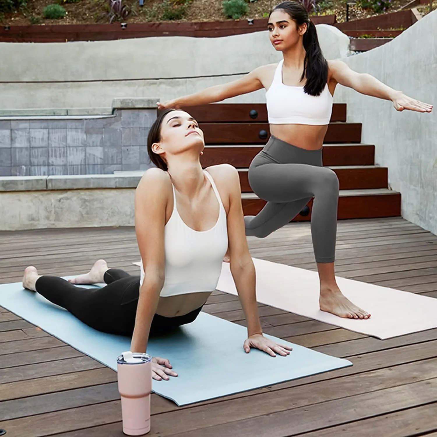 FULLSOFT 3 Pack Capri Leggings for Women - High Waisted Tummy Control Black Workout Yoga Pants