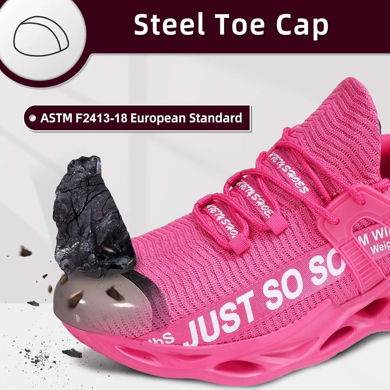 Furuian Steel Toe Shoes for Men Women Lightweight Slip On Safety Work Shoes Comfortable Steel Toe Sneakers
