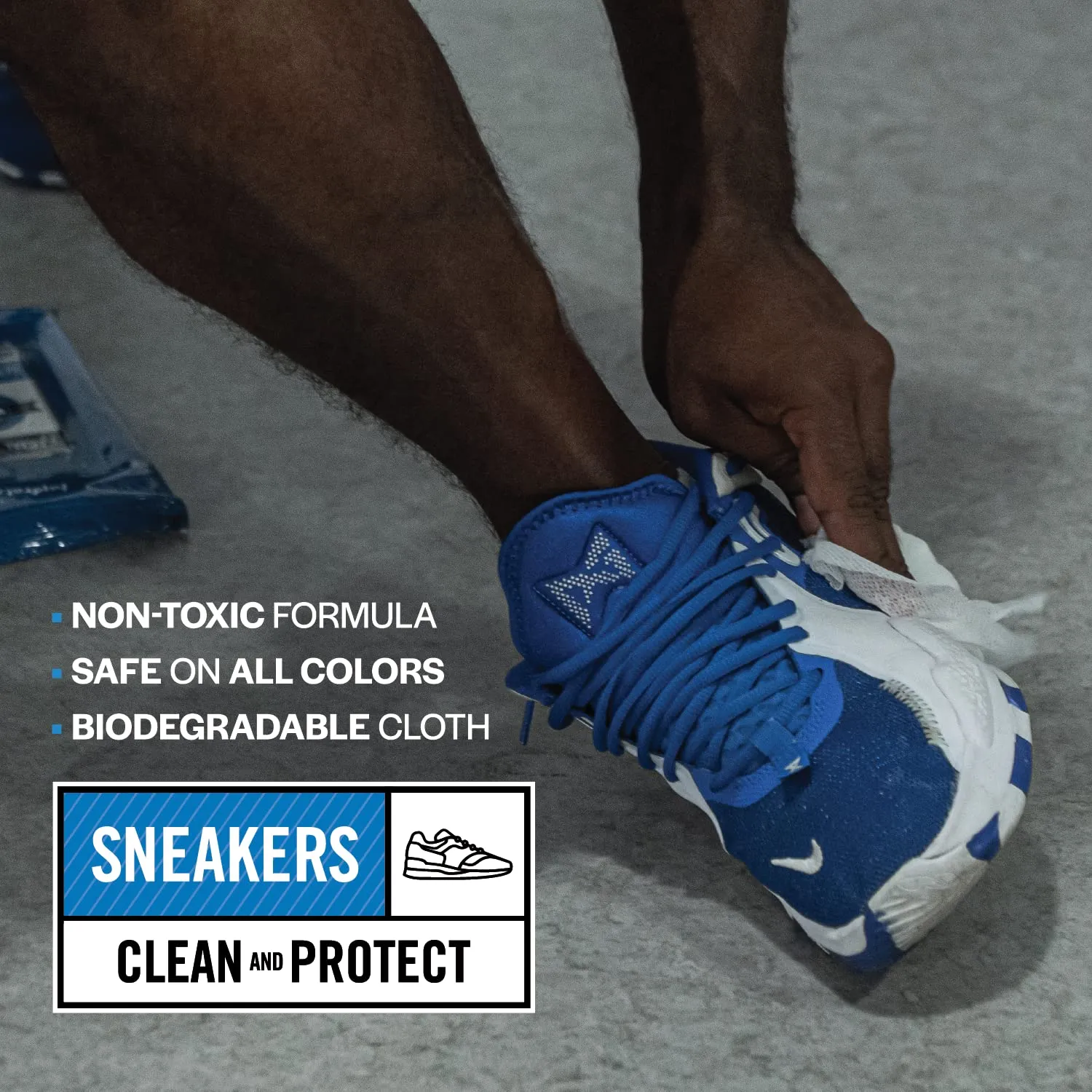 Game Face Wipes Sneaker Cleaner - On-The-Go Shoe Cleaning Wipes | Sneaker Eraser Shoes Anywhere | Use On Cleats, Golf Shoes, Basketball Shoes, Leather, Canvas, Mesh & More | 8 Count of Portable Wipes