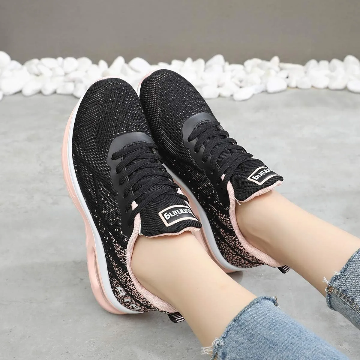 GANNOU Women's Athletic Running Shoes Fashion Sport Gym Jogging Tennis Fitness Sneaker US5.5-11