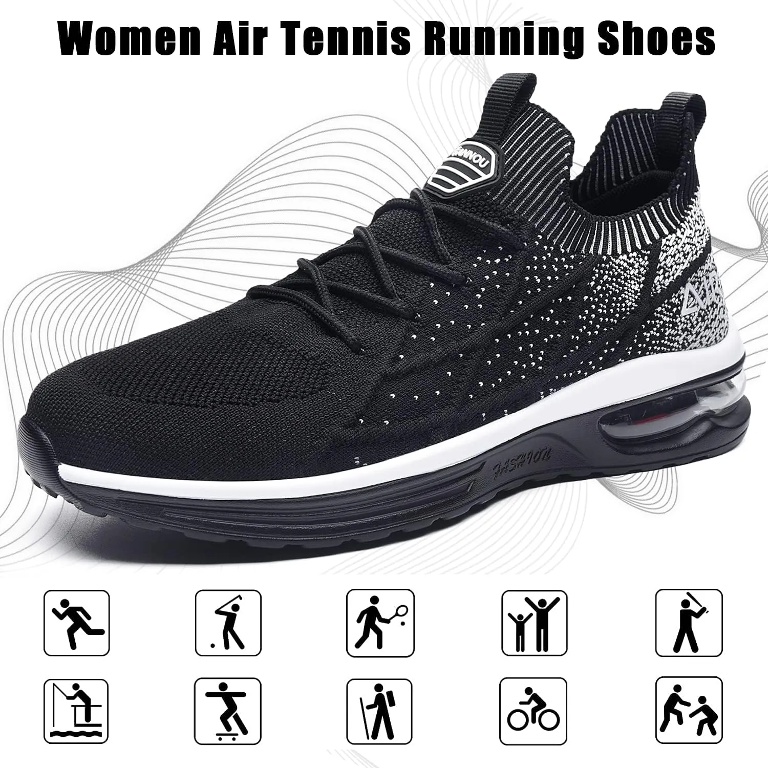 GANNOU Women's Athletic Running Shoes Fashion Sport Gym Jogging Tennis Fitness Sneaker US5.5-11