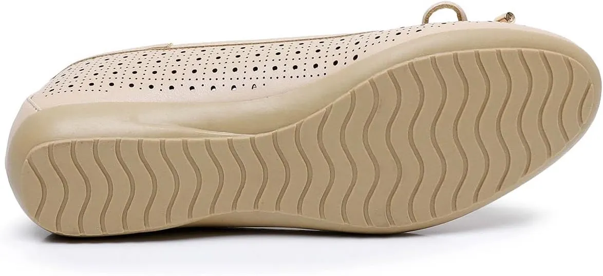 GAWBAW Women's Ballet Flats Shoes Comfortable Slip On Casual Dress Flats Low Wedge Ballerina Walking Flats for Women