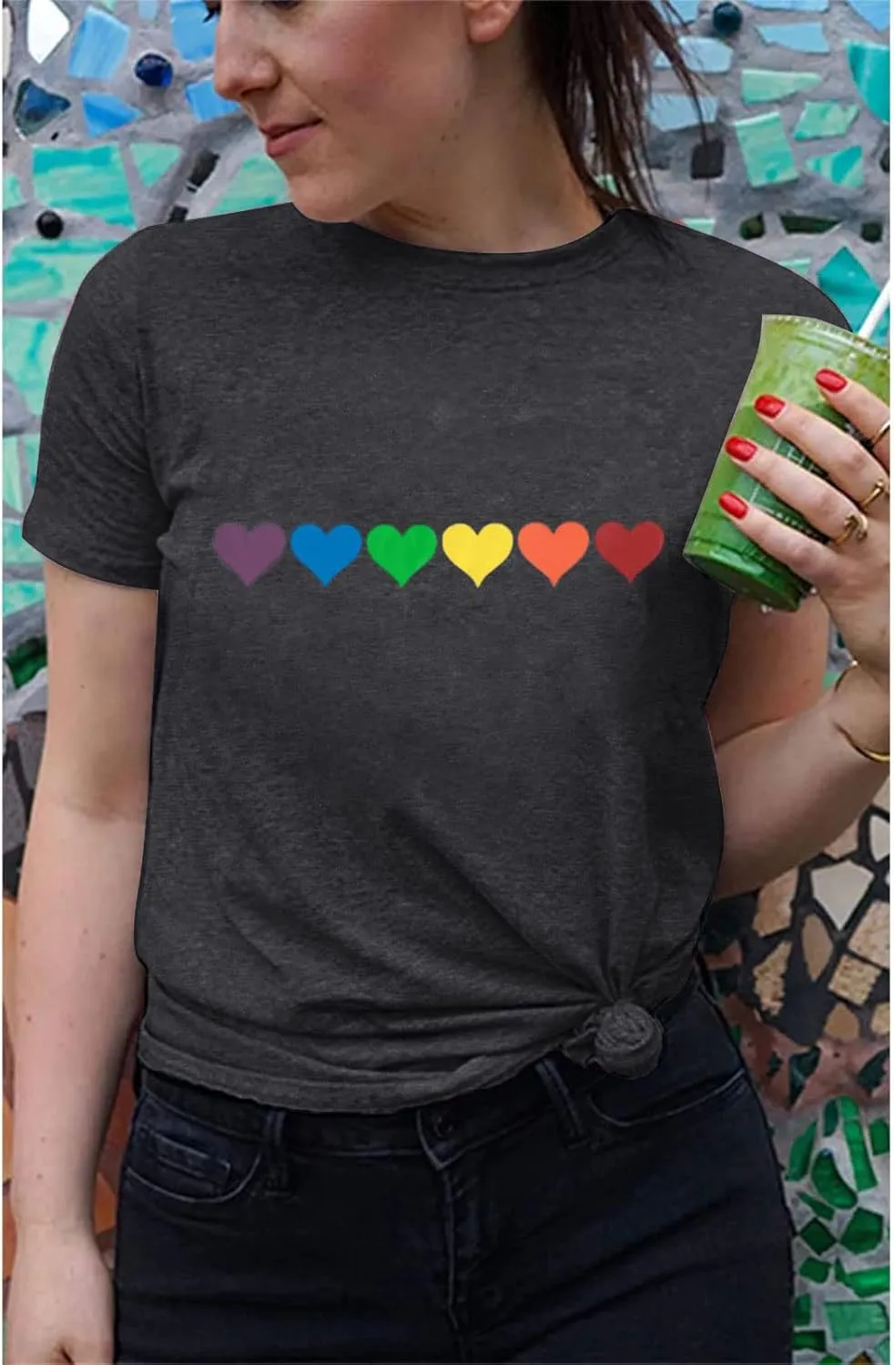 Gay Pride Shirts Women Rainbow Graphic Tee Love Wins T Shirt LGBT Equality Shirts Casual Summer Short Sleeve Tops