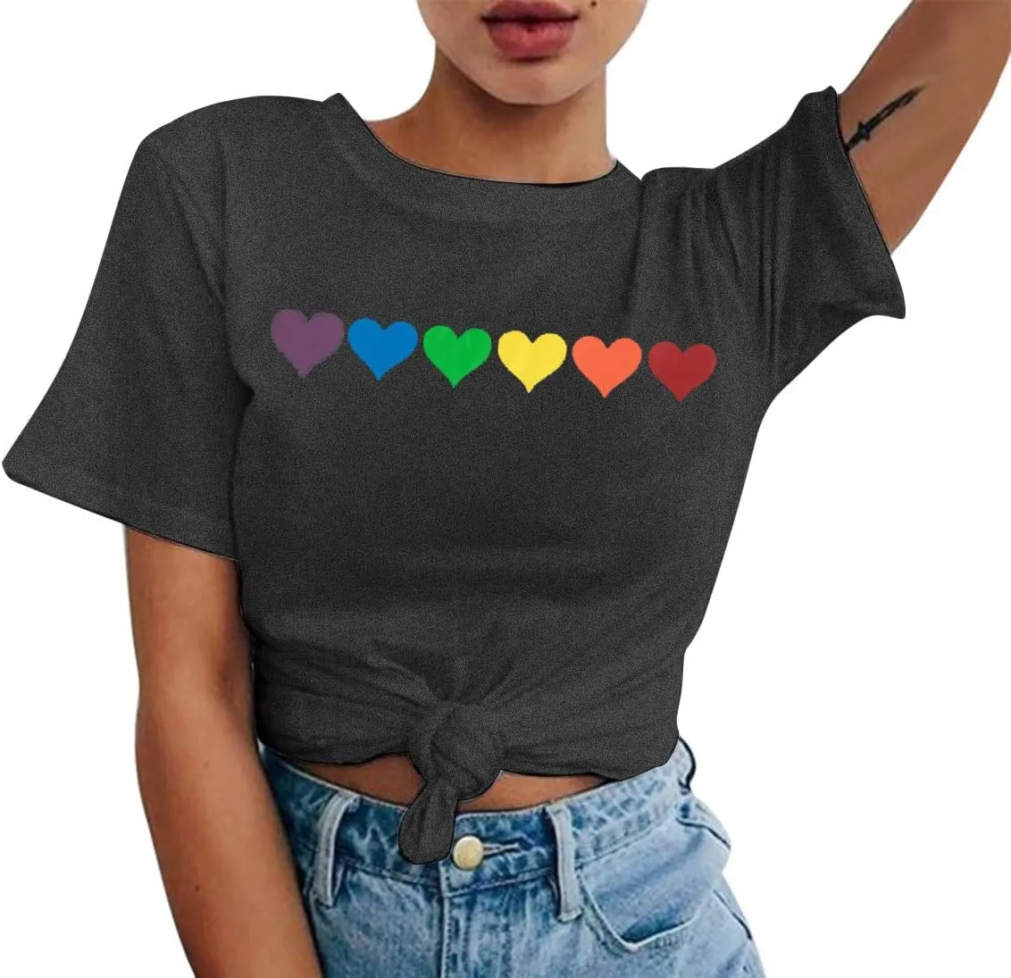 Gay Pride Shirts Women Rainbow Graphic Tee Love Wins T Shirt LGBT Equality Shirts Casual Summer Short Sleeve Tops