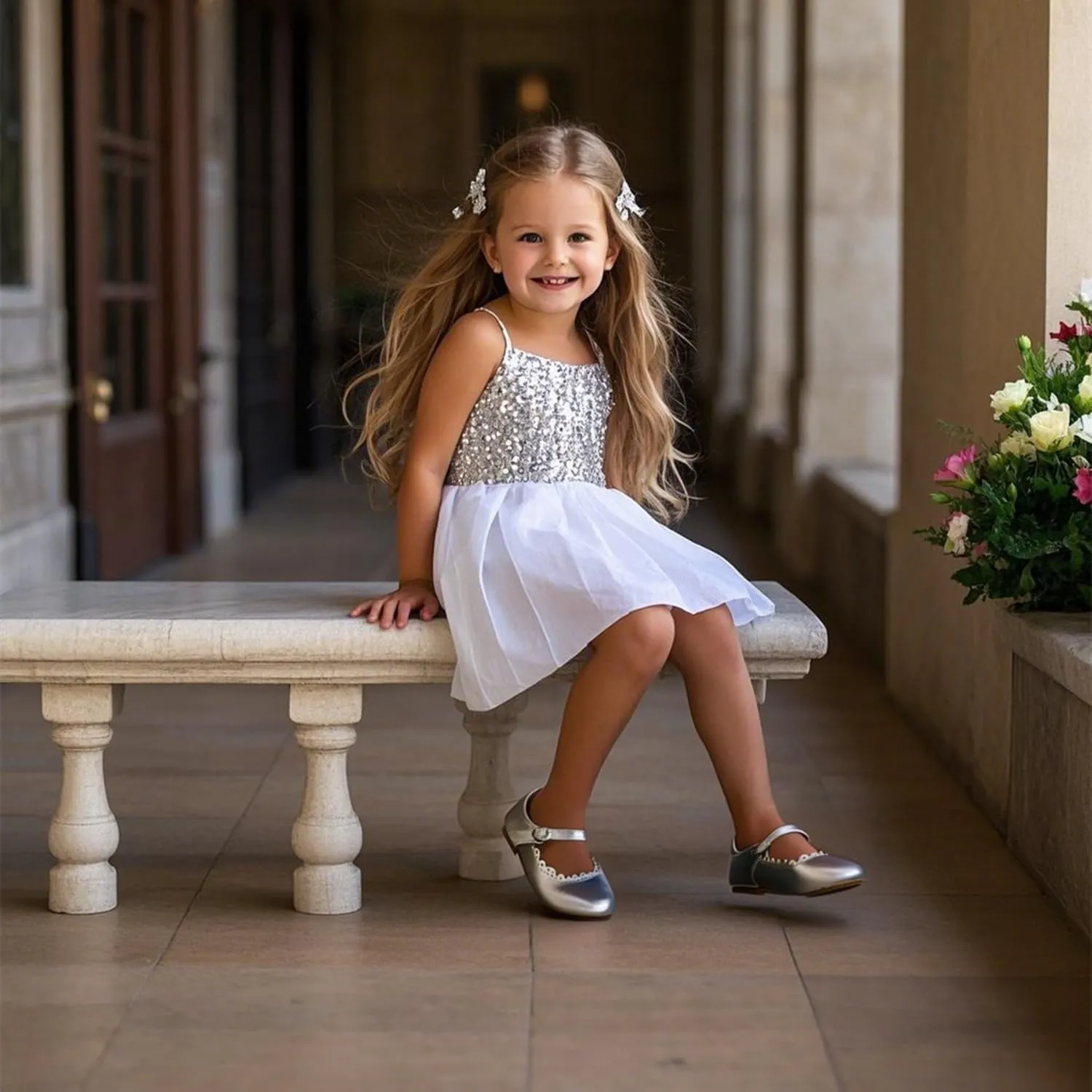 Girls Dress Shoes Ballet Mary Jane Flat Toddler Kid Bow Party Shoes