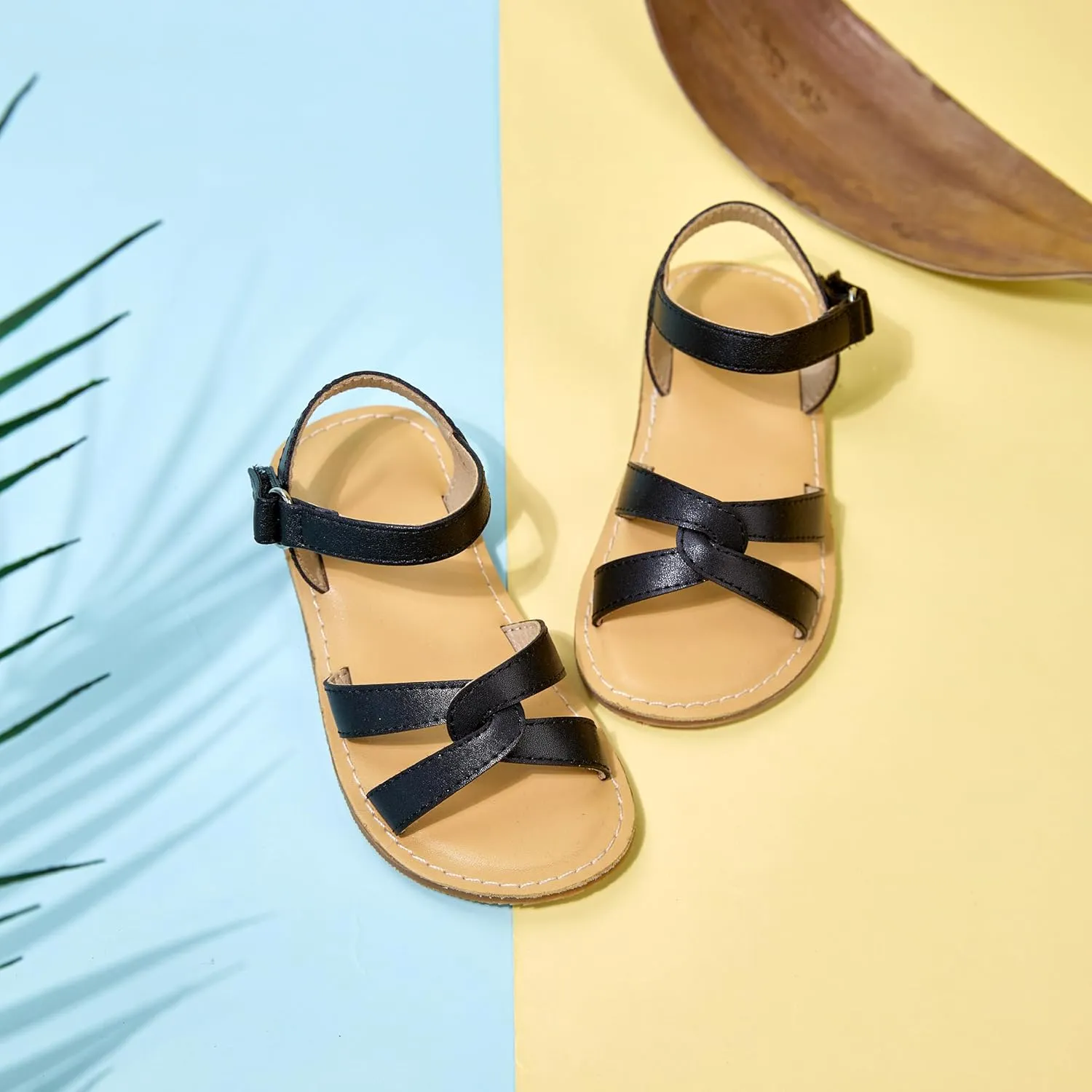 Girls Open Toe Flat Sandals Summer Casual Toddler Little Kid Sandals