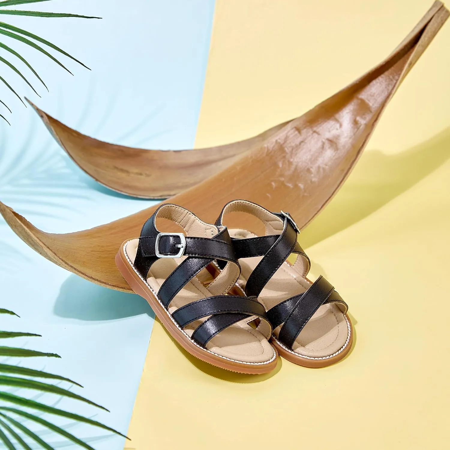 Girls Open Toe Flat Sandals Summer Casual Toddler Little Kid Sandals