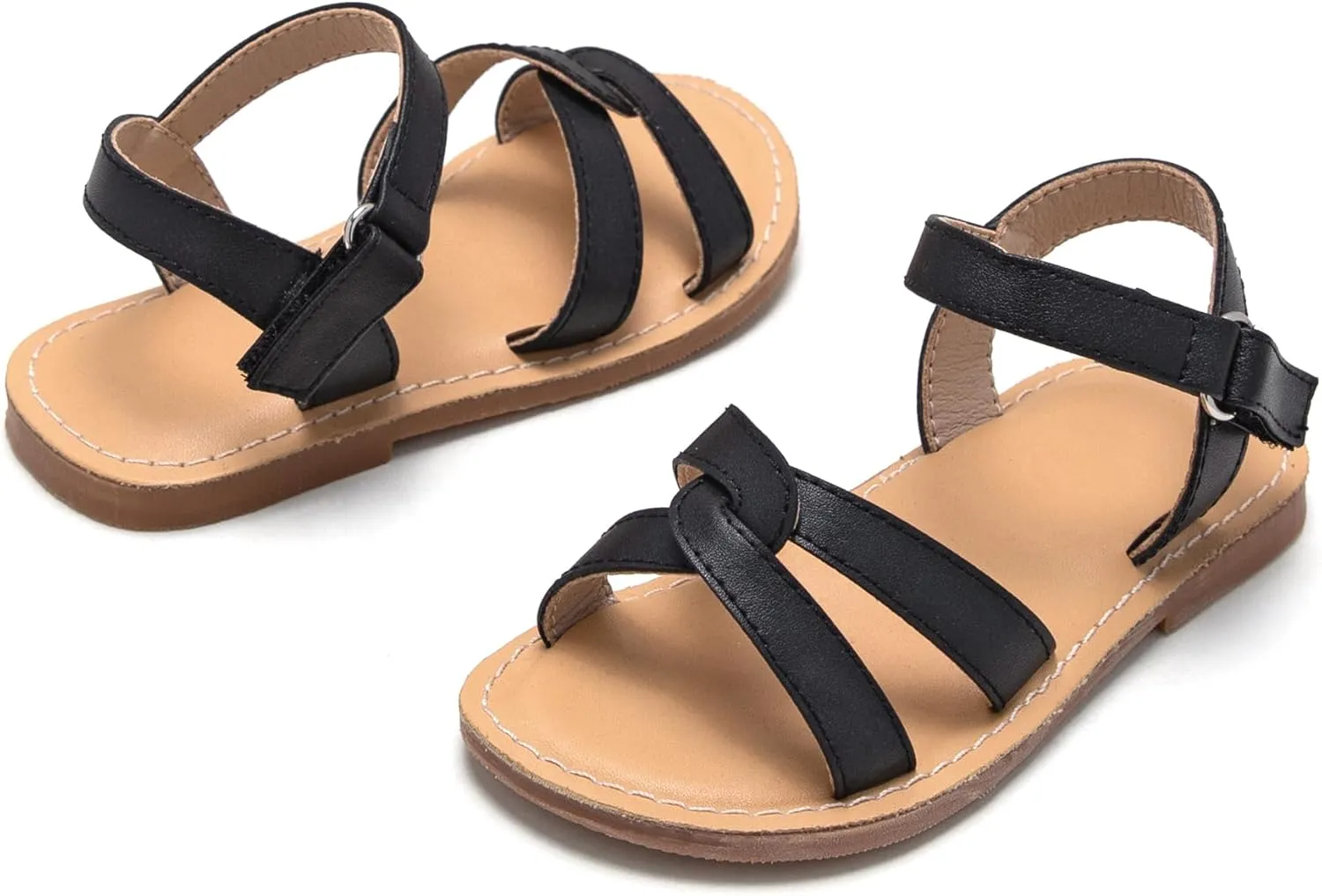 Girls Open Toe Flat Sandals Summer Casual Toddler Little Kid Sandals