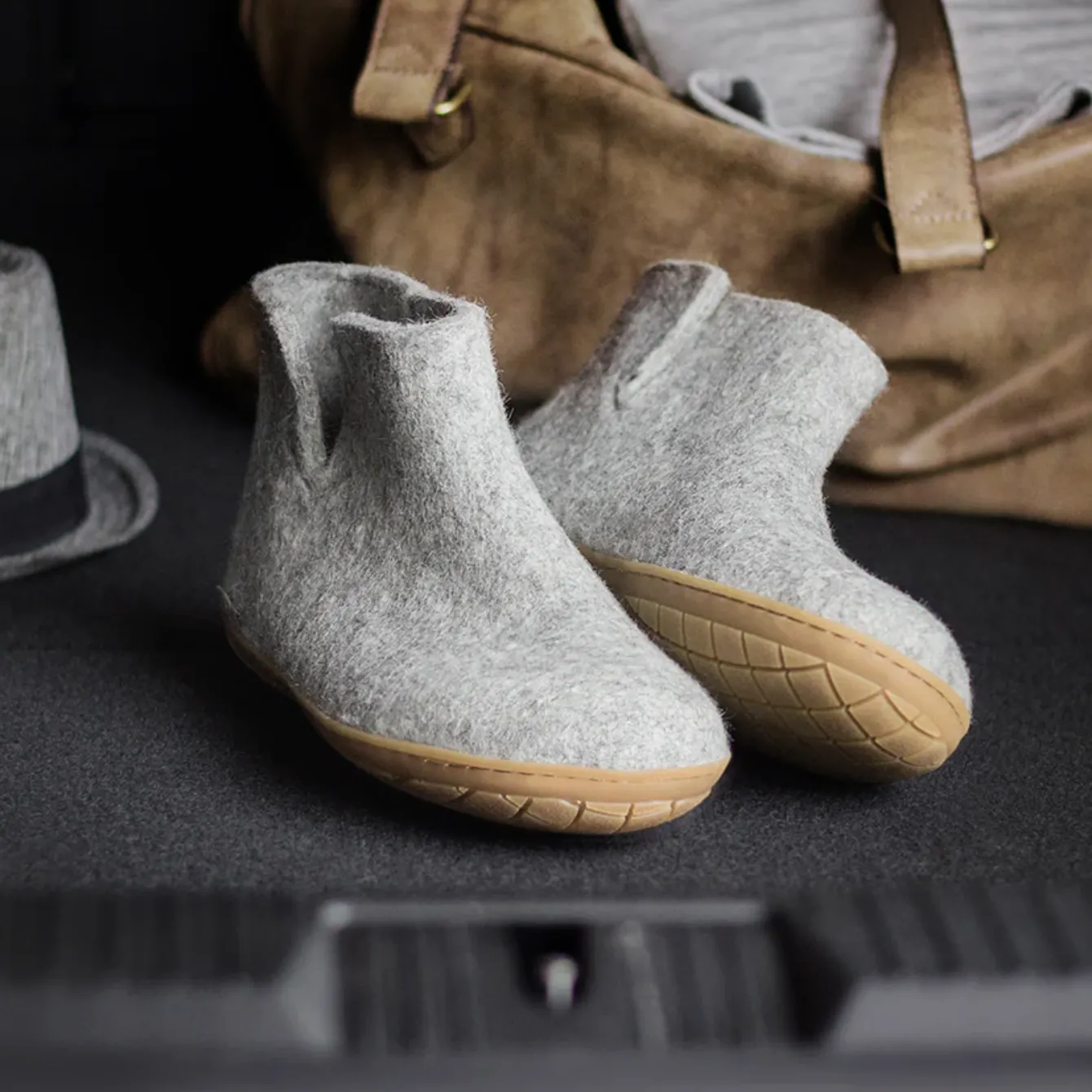 Glerups The Boot Grey - Honey Rubber Sole