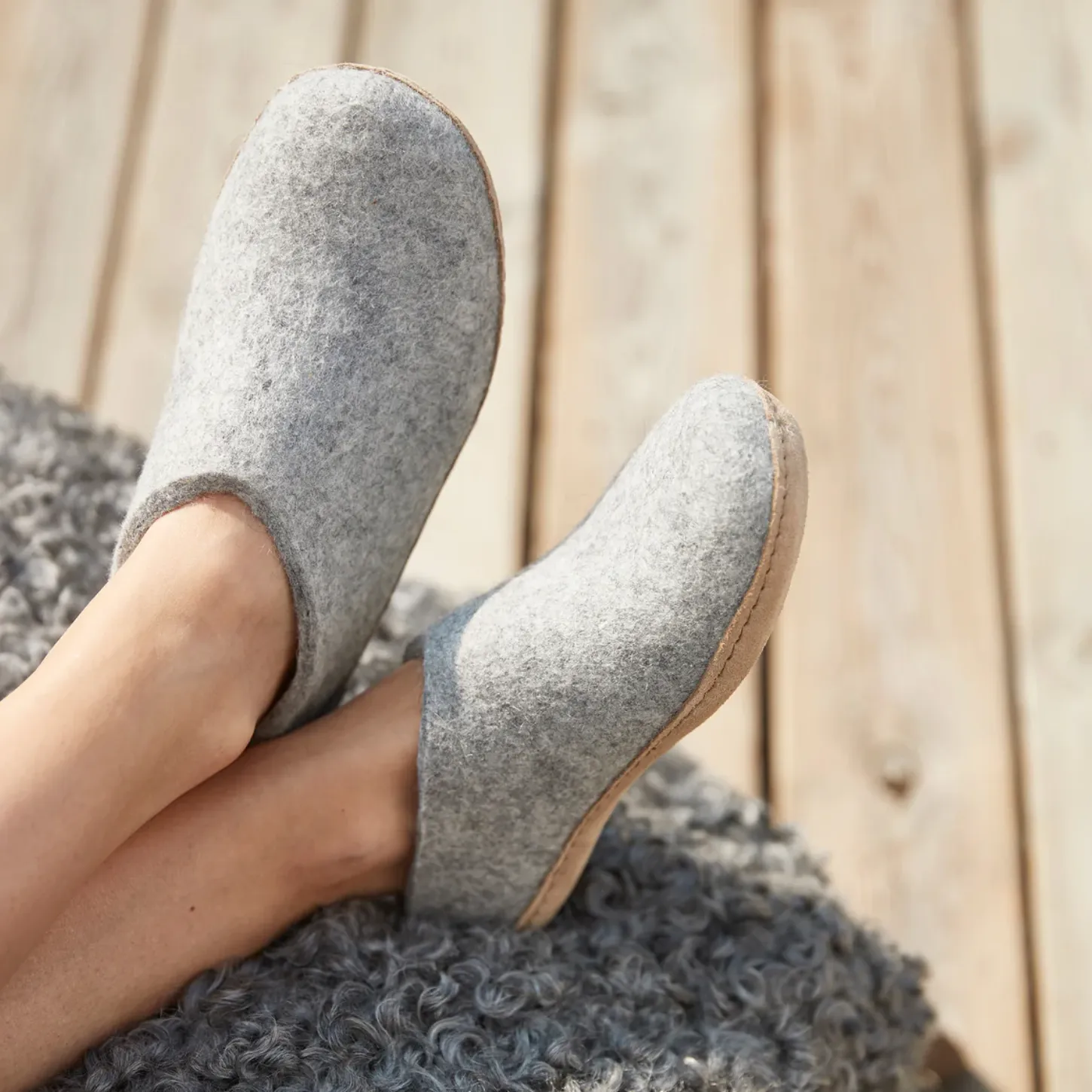 Glerups The Shoe Grey - Leather Sole