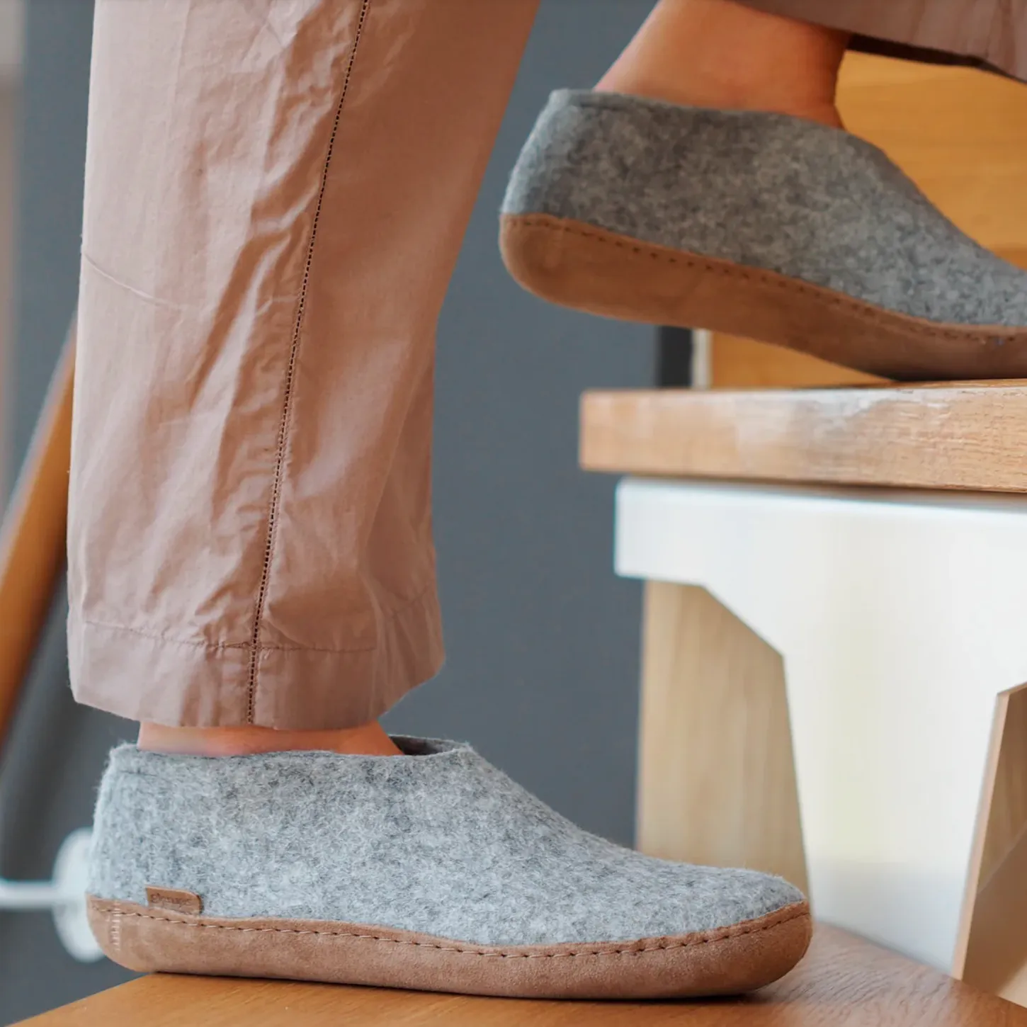 Glerups The Shoe Grey - Leather Sole
