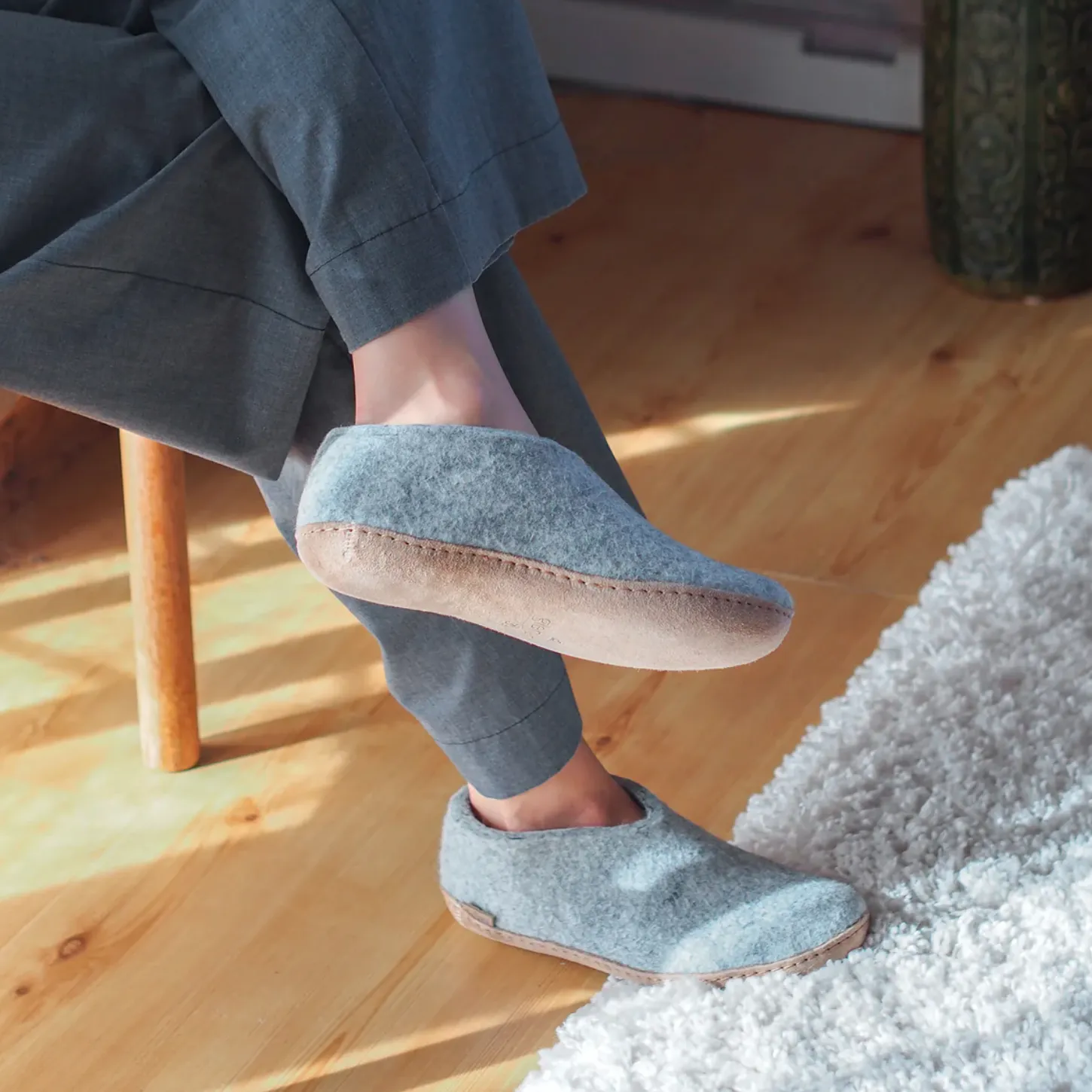 Glerups The Shoe Grey - Leather Sole