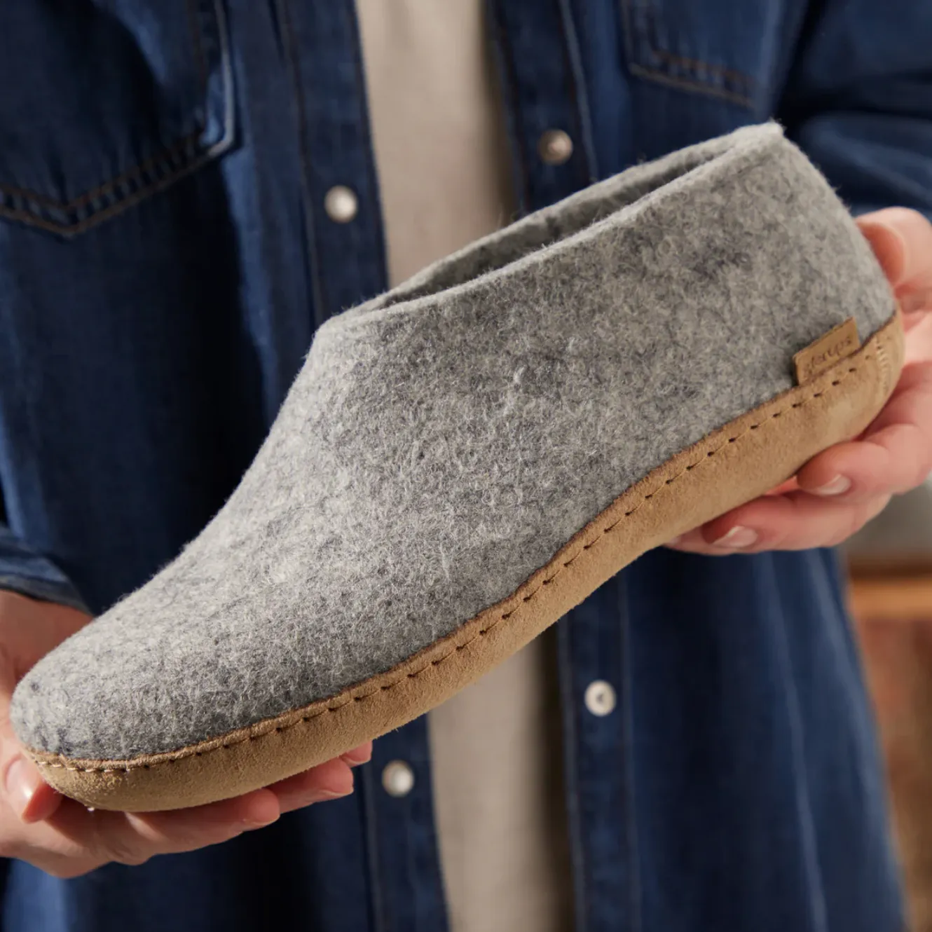 Glerups The Shoe Grey - Leather Sole