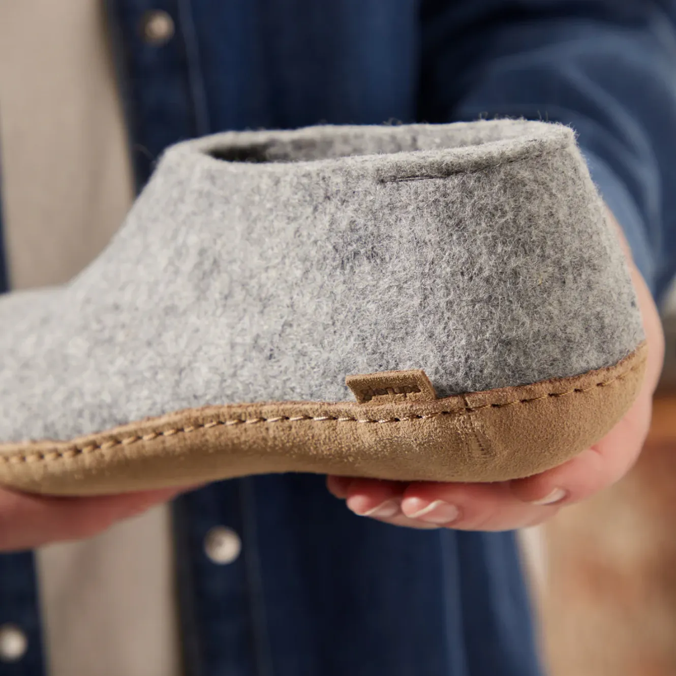 Glerups The Shoe Grey - Leather Sole
