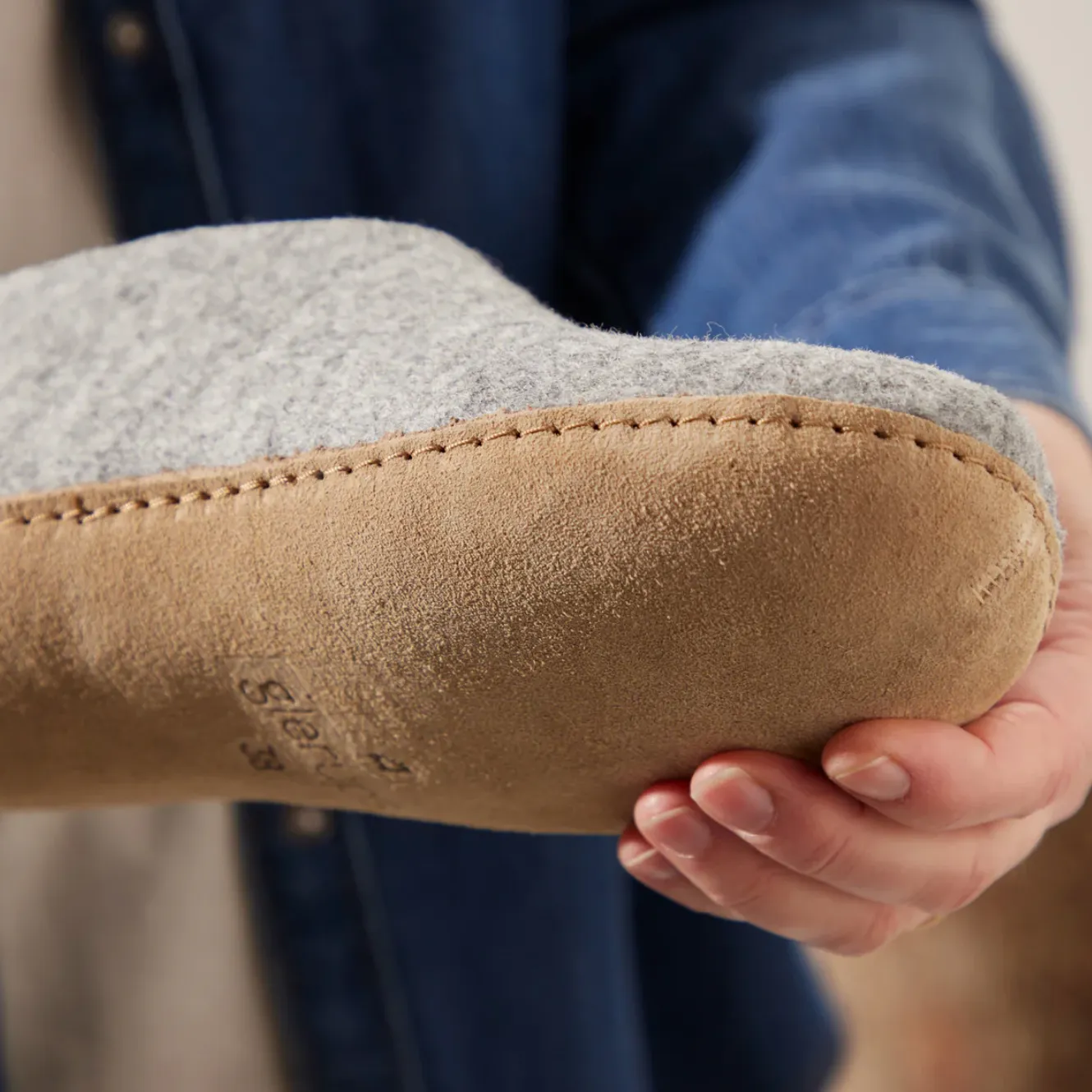 Glerups The Shoe Grey - Leather Sole