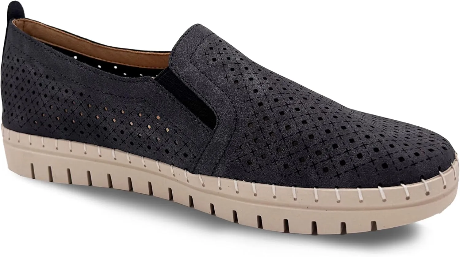 Glolily Elle Perf Women's Comfort Sneakers - Orthotic Lightweight & Flexible Walking Shoes with Arch Support, Comfortable Casual Fashion Shoes for Women