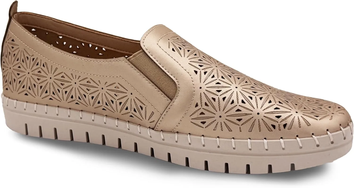 Glolily Elle Perf Women's Comfort Sneakers - Orthotic Lightweight & Flexible Walking Shoes with Arch Support, Comfortable Casual Fashion Shoes for Women