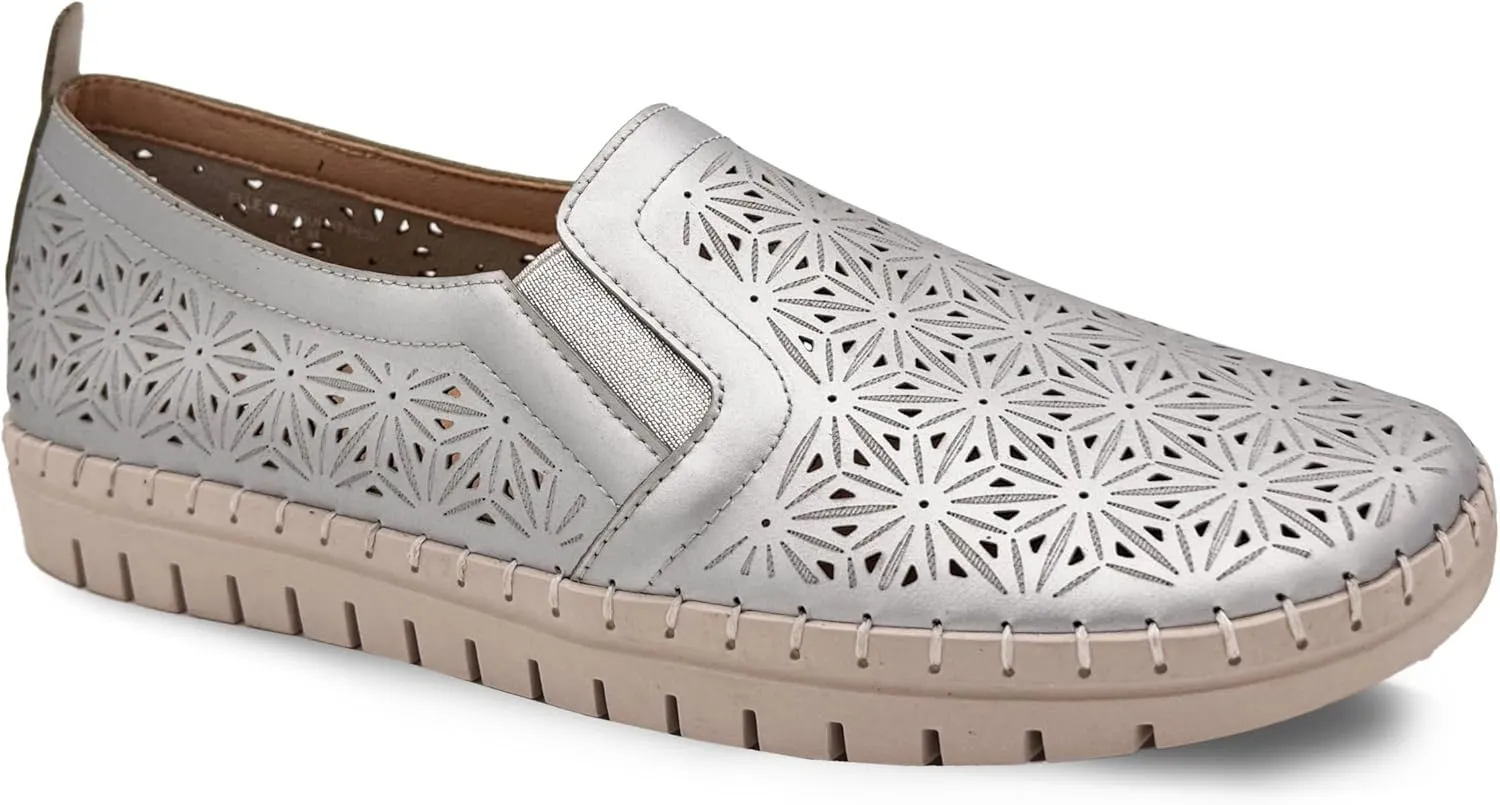Glolily Elle Perf Women's Comfort Sneakers - Orthotic Lightweight & Flexible Walking Shoes with Arch Support, Comfortable Casual Fashion Shoes for Women