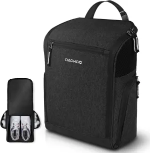 Golf Shoe Bag Men Women, Padded Golf Shoe Carry Bags with Clasped Strap Handle & Side Ventilation, 3 Pockets for Golf Tees, Balls & Accessories, Perfect for Sport Golf Baseball Soccer
