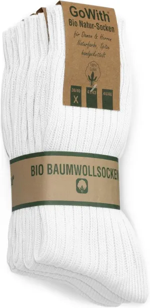 GoWith 4-5 Pairs Unisex Natural 97% Cotton Crew Socks, Comfy Cozy Breathable Seamless Casual Socks for Men & Women