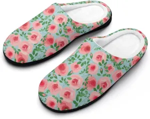 Halloween Party Green House Slippers For Woman Mens Funny Memory Foam Bedroom Slippers Indoor Outdoor Slip-On Shoes