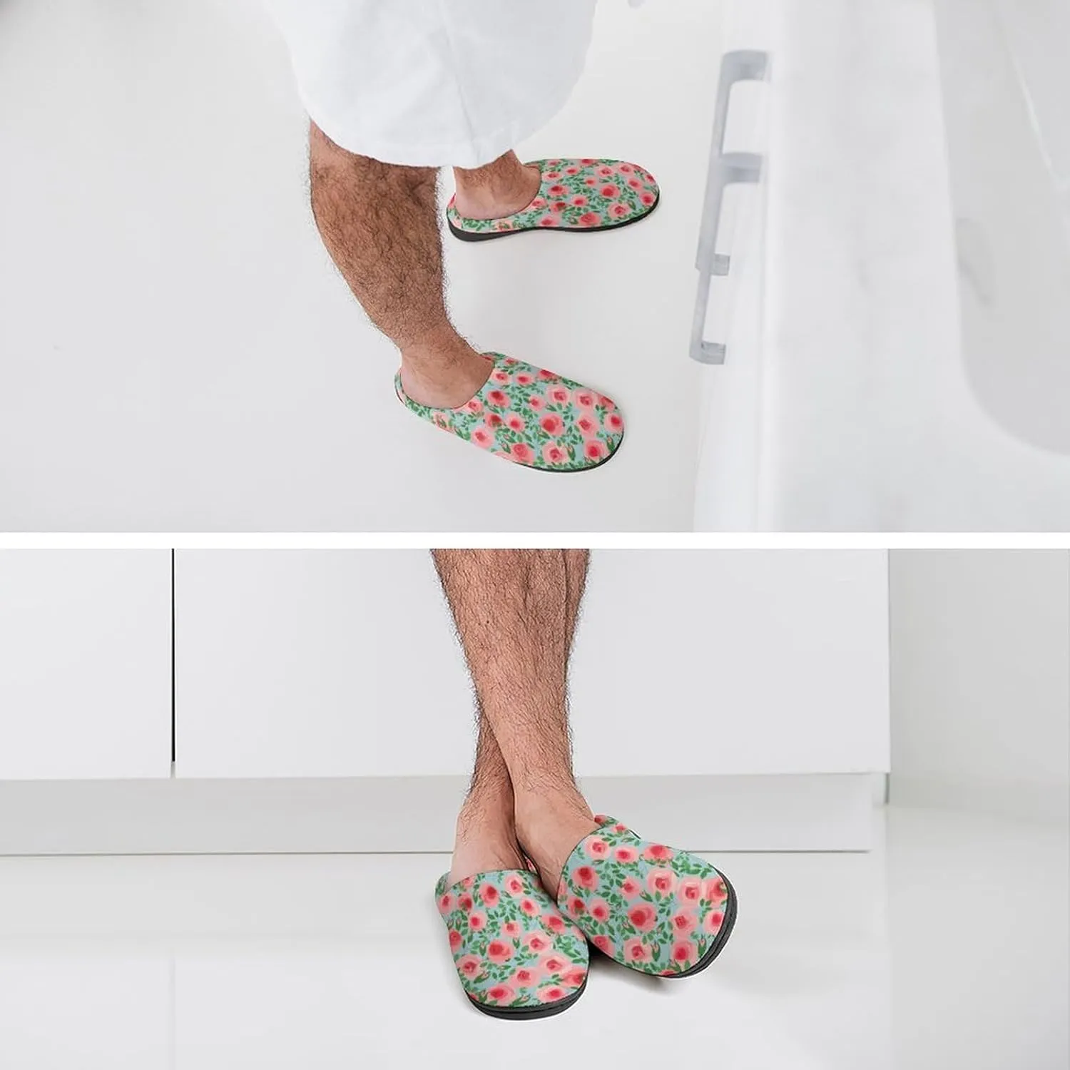 Halloween Party Green House Slippers For Woman Mens Funny Memory Foam Bedroom Slippers Indoor Outdoor Slip-On Shoes
