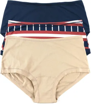 hanky panky - PlayStretch Natural Rise Boyshorts | Cotton Underwear for Women, Every day Panties | Sizes XS-XL | 3 pack