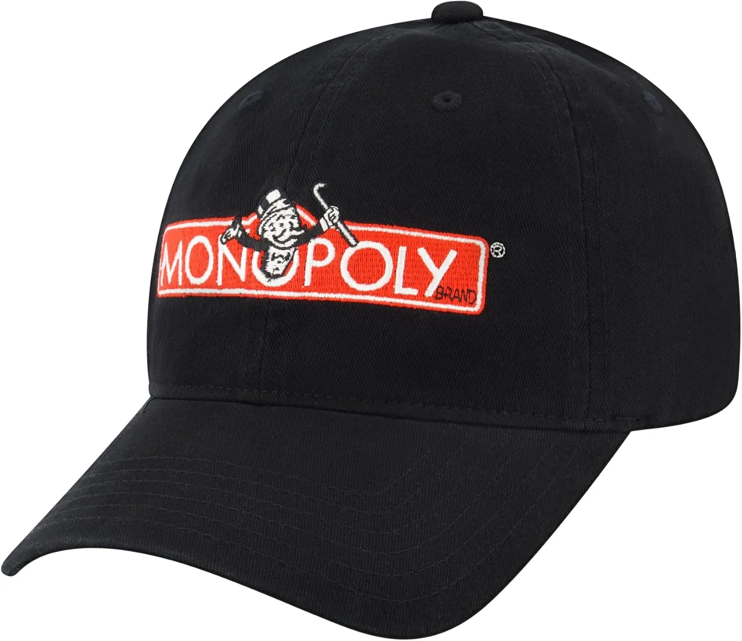 Hasbro Monopoly Baseball Cap, Adult Snapback Hat with Flat Brim, Olive Green